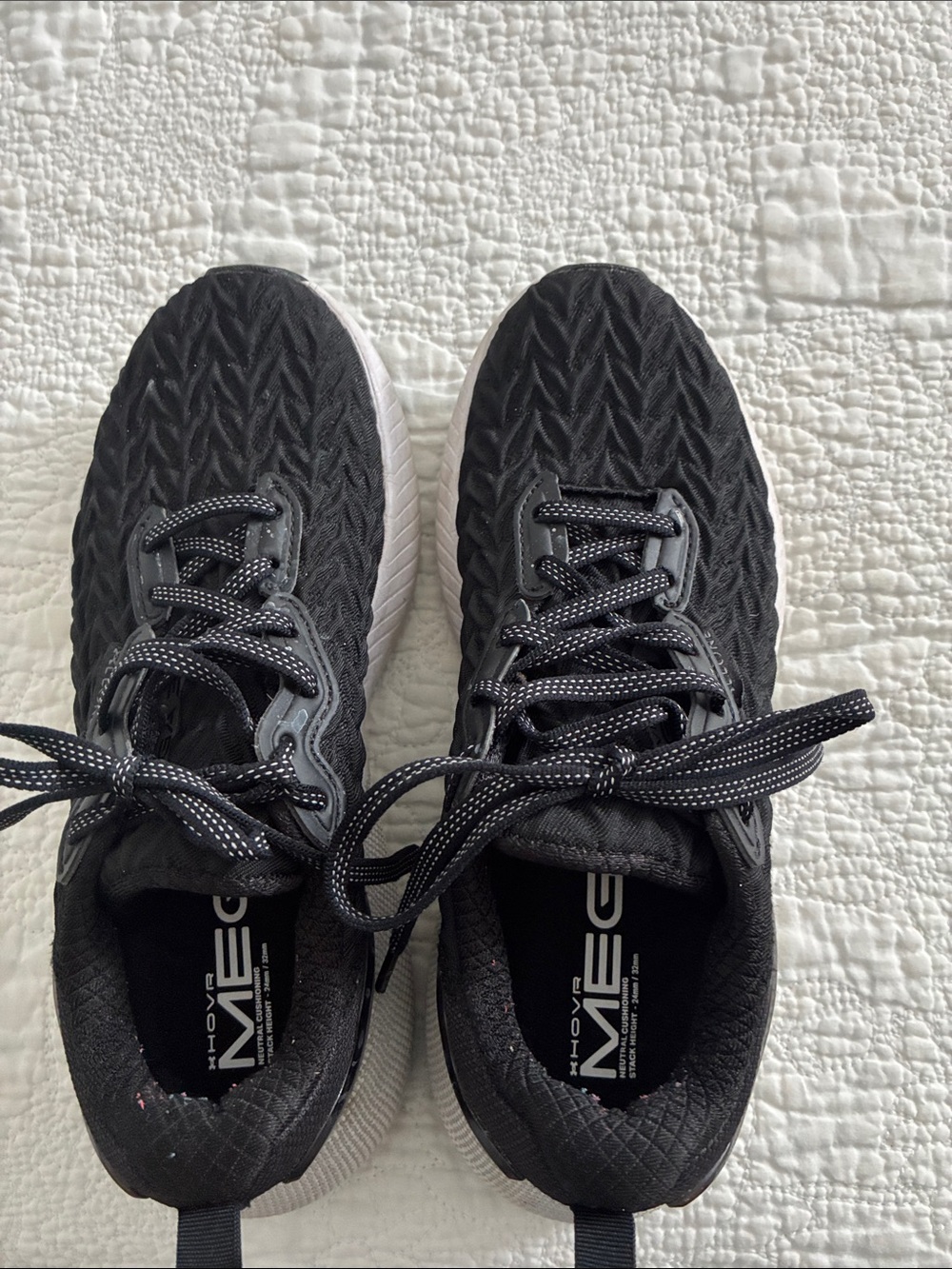 Under Armour Black Athletic Running Shoes with White Soles